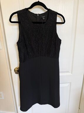 Ann Taylor Black Lace Midi Sheath Dress